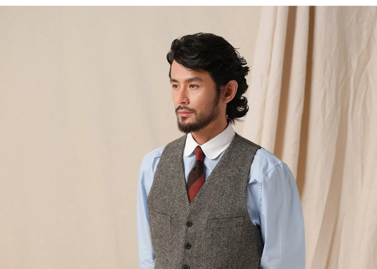 1930s Herringbone Wool Vest