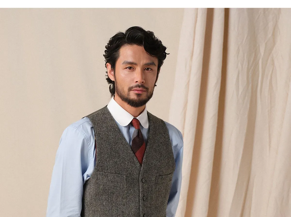 1930s Herringbone Wool Vest