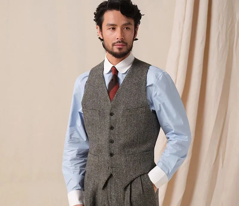 1930s Herringbone Wool Vest