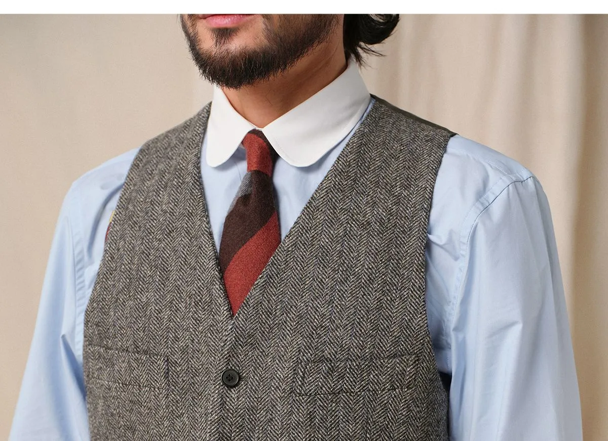 1930s Herringbone Wool Vest
