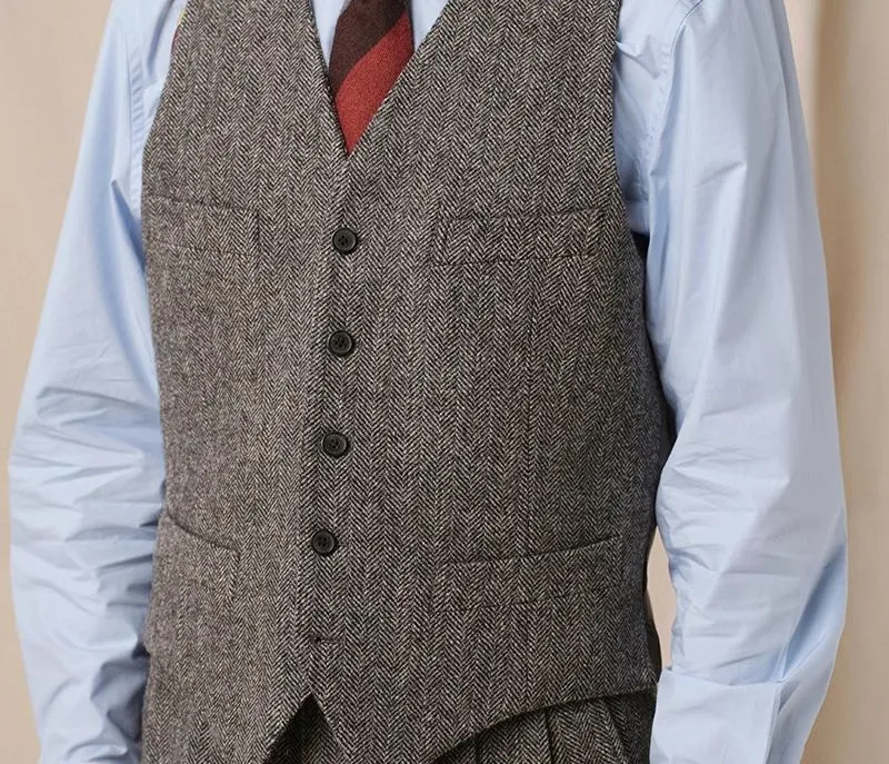 1930s Herringbone Wool Vest