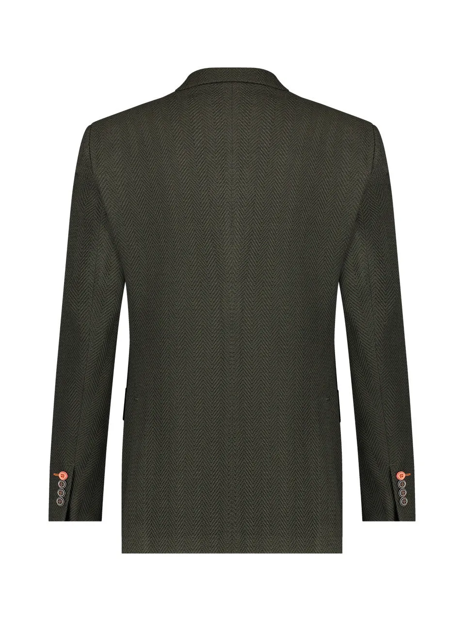 A Fish Named Fred Herringbone Blazer in Dark Green