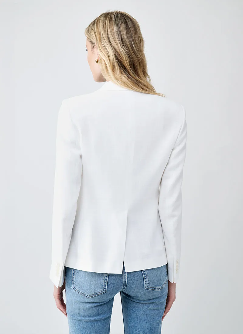 Alicya Double Breasted - White Button Blazer