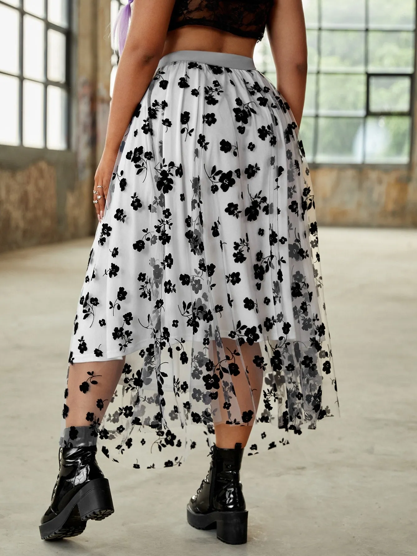 All Over Print Long Plus Size Skirts