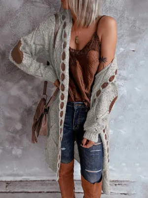 Allie Casual Panel Hooded Colorblock Cardigan Sweater
