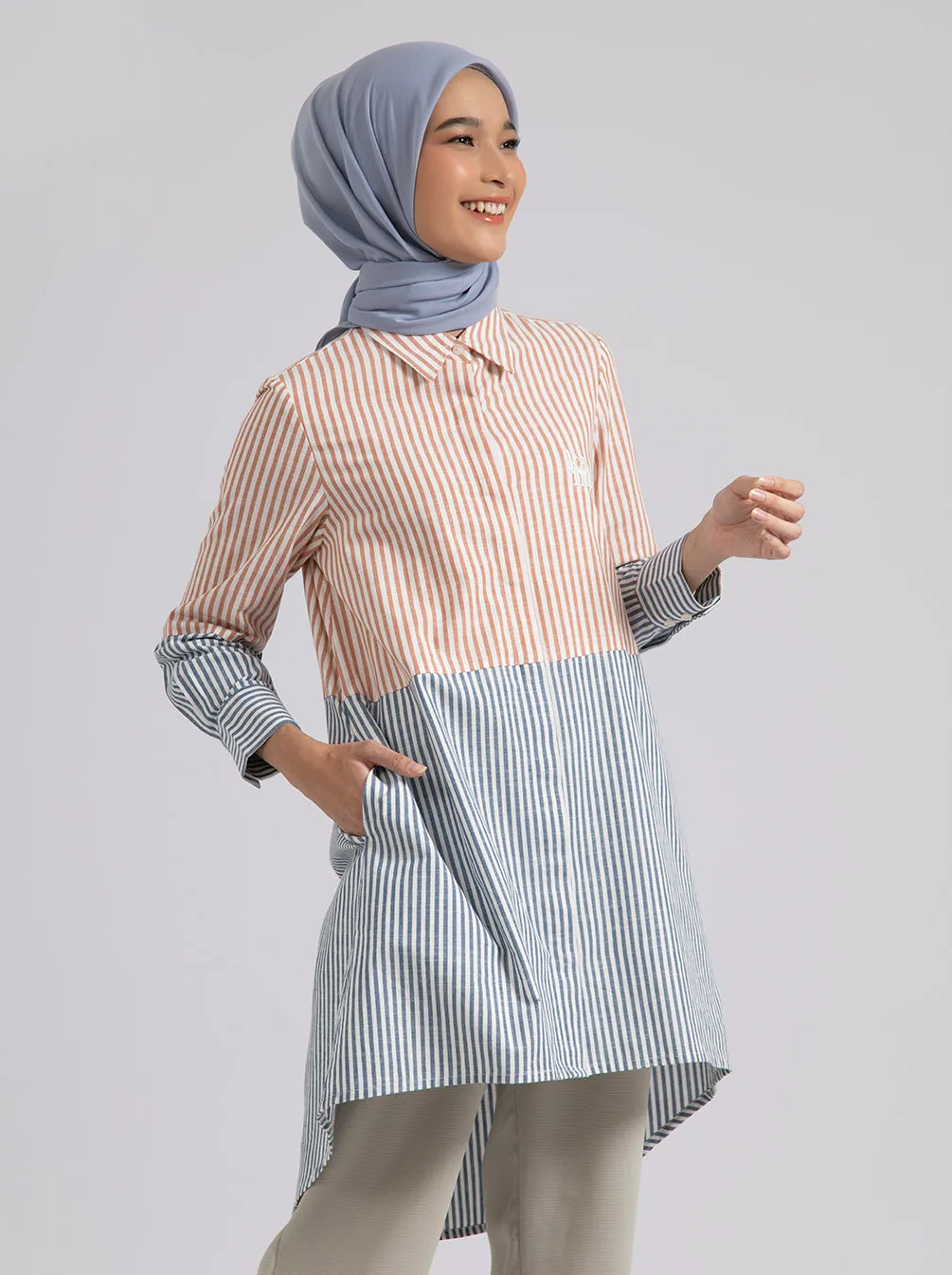 ARIA TUNIC CORAL BLUE
