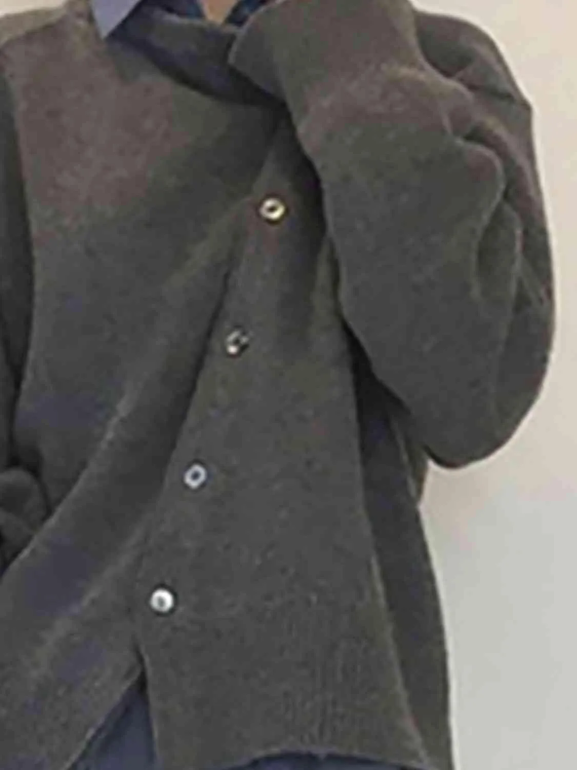 Asymmetric Detail Button Cardigan