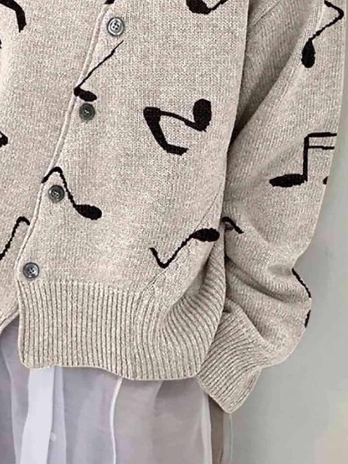 Asymmetric Detail Button Cardigan