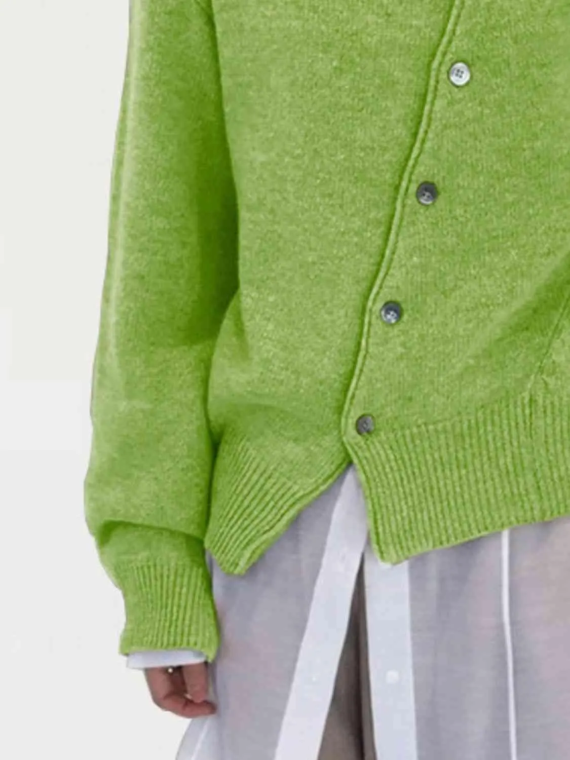 Asymmetric Detail Button Cardigan