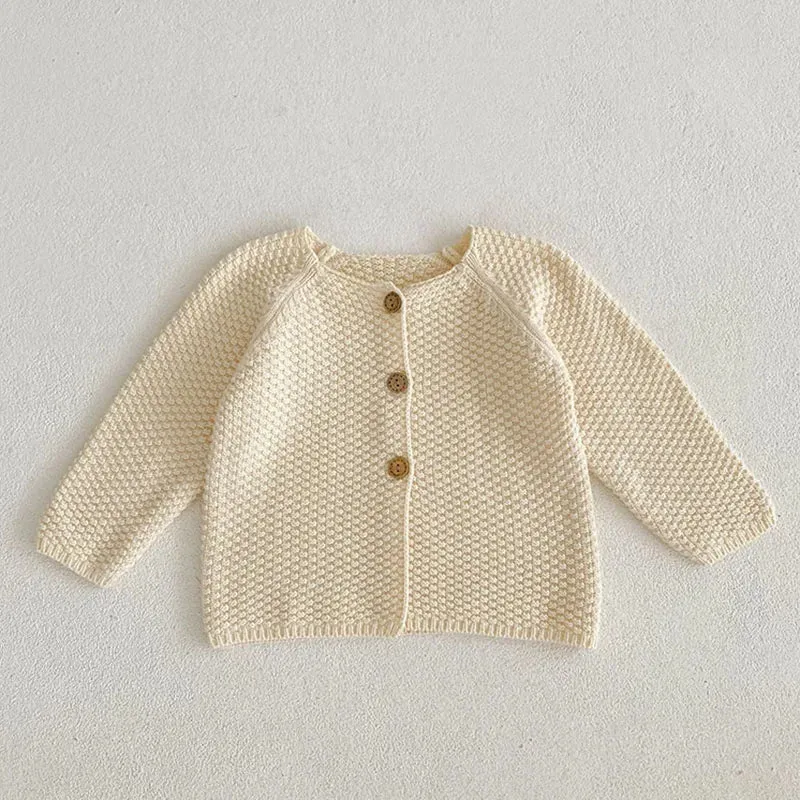 Baby Girls Long Sleeves Floral Embroidery Knitted Cardigans