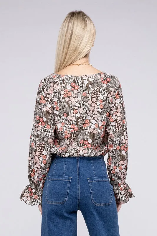 Blossom Whisper Long Sleeve Floral Blouse