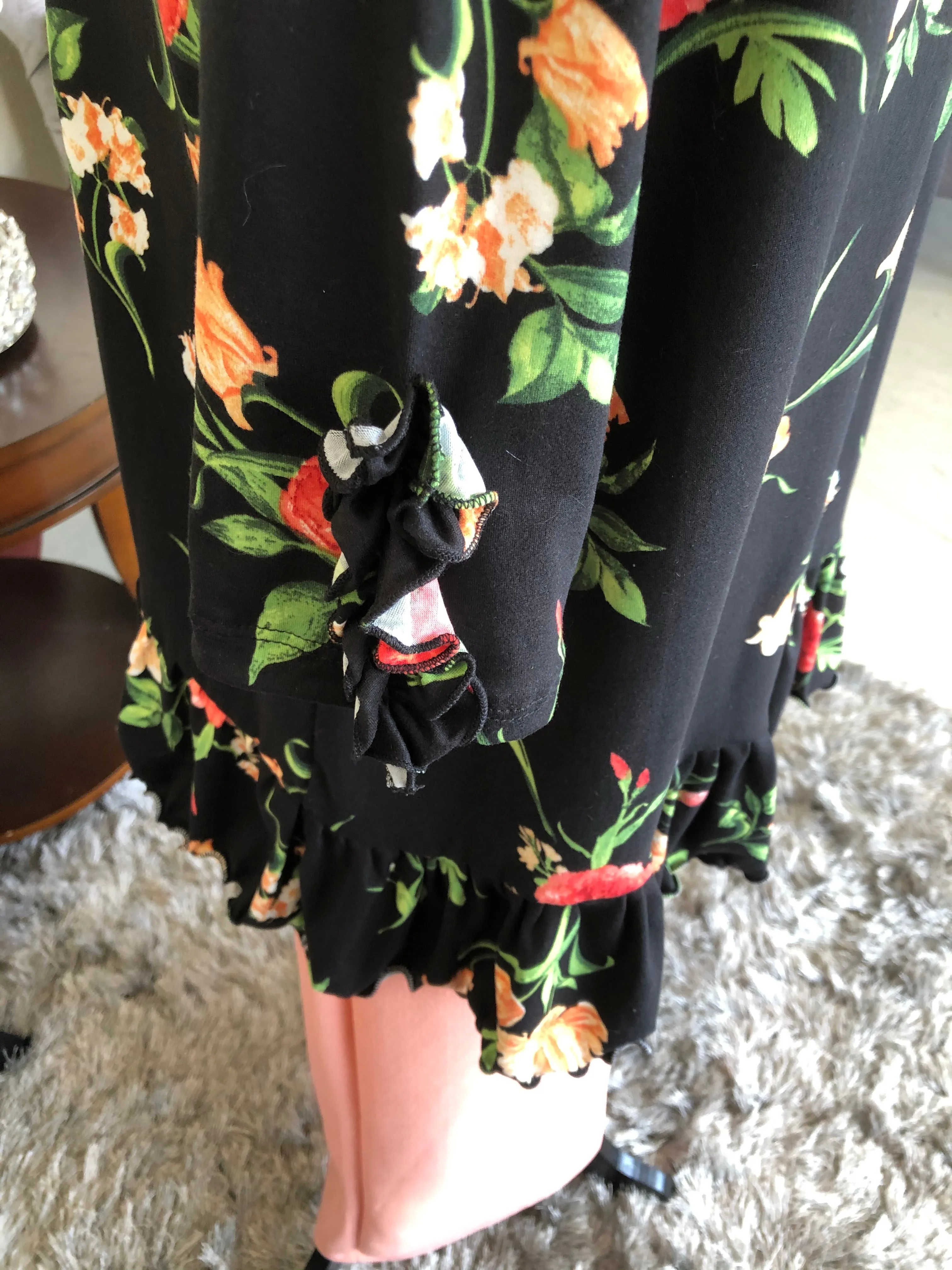 Brooke Black Autumn Floral Tunic Top