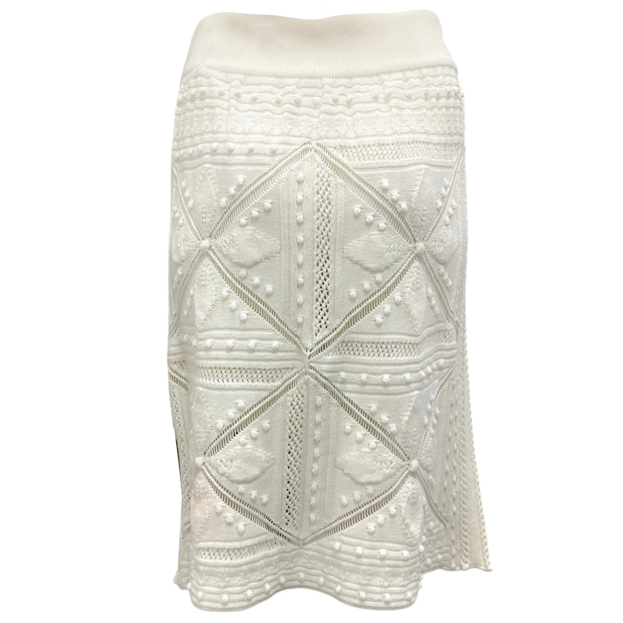 Chanel Cream 2004 Cotton Knit Skirt