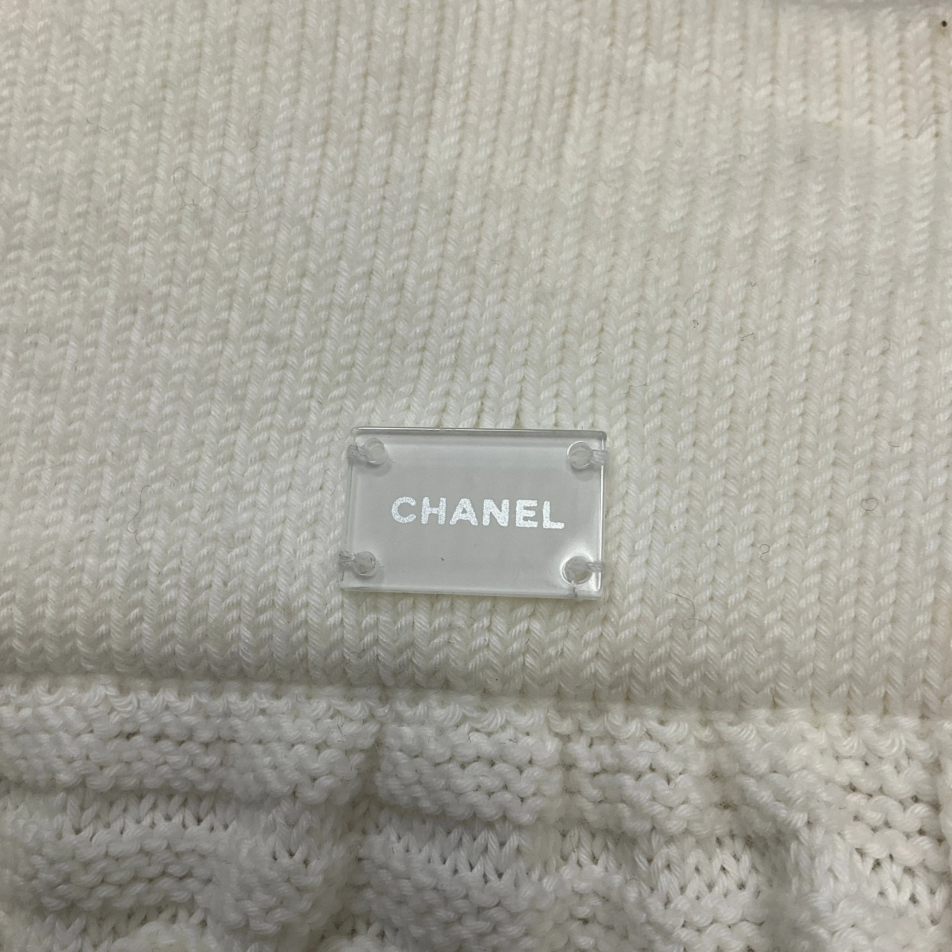 Chanel Cream 2004 Cotton Knit Skirt