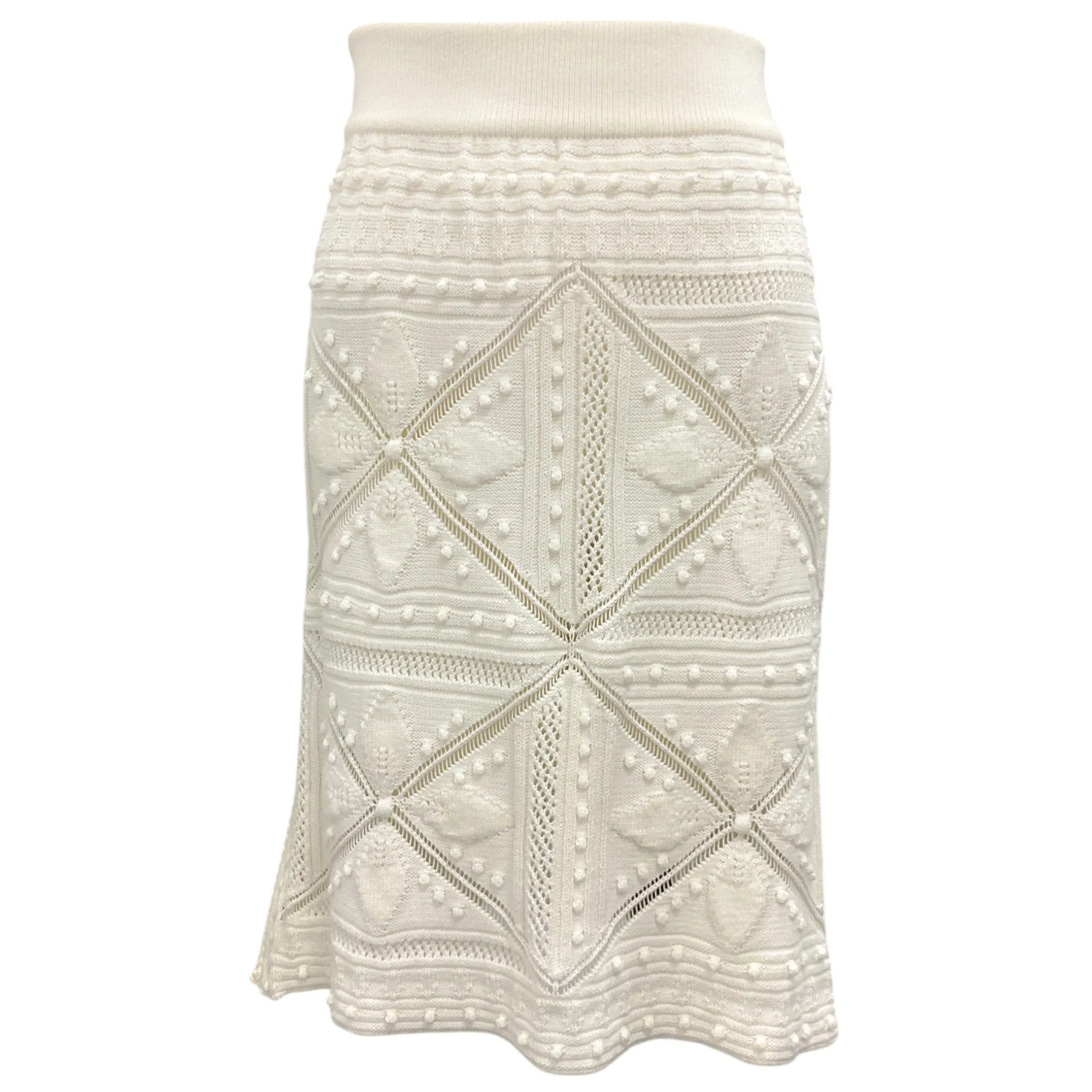 Chanel Cream 2004 Cotton Knit Skirt
