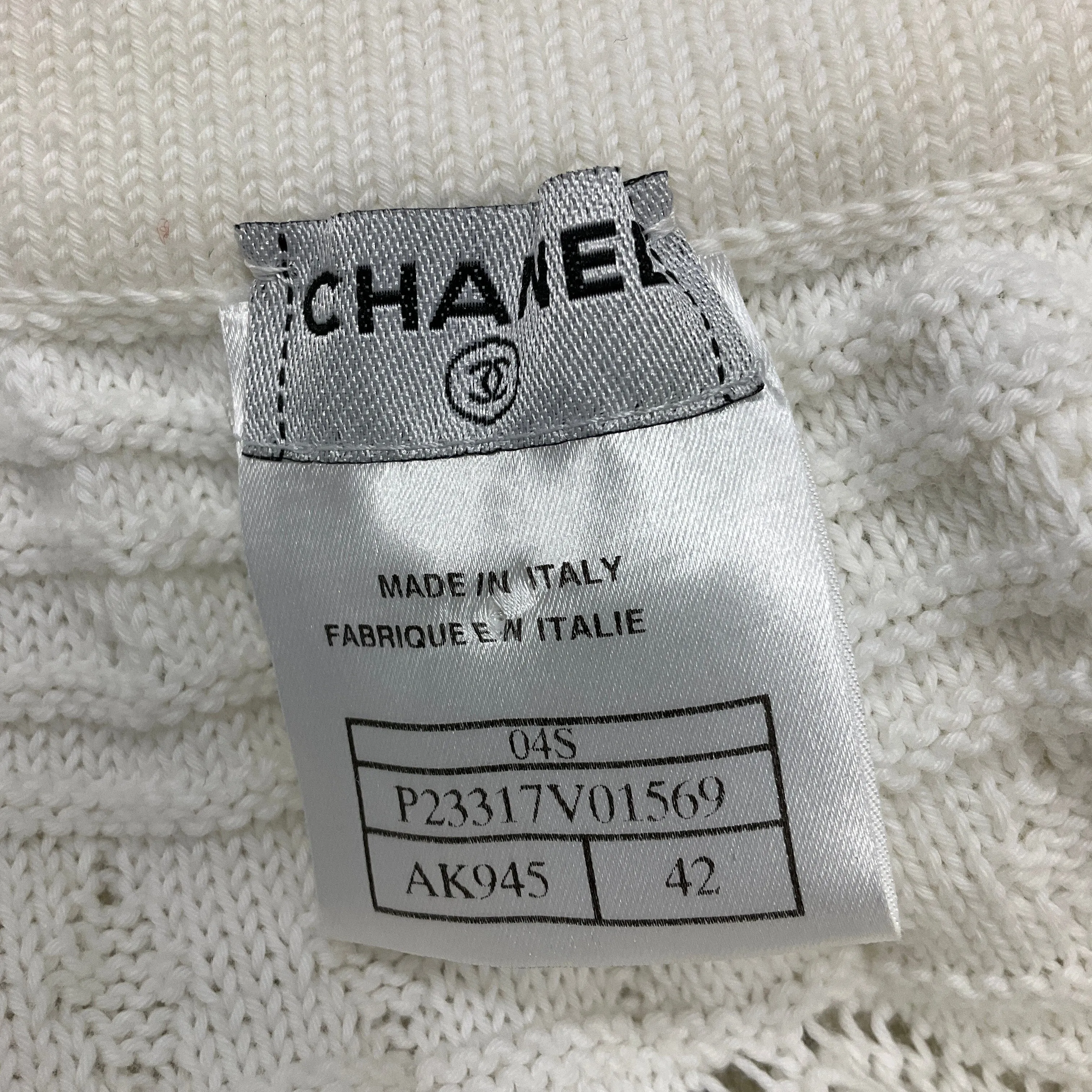 Chanel Cream 2004 Cotton Knit Skirt