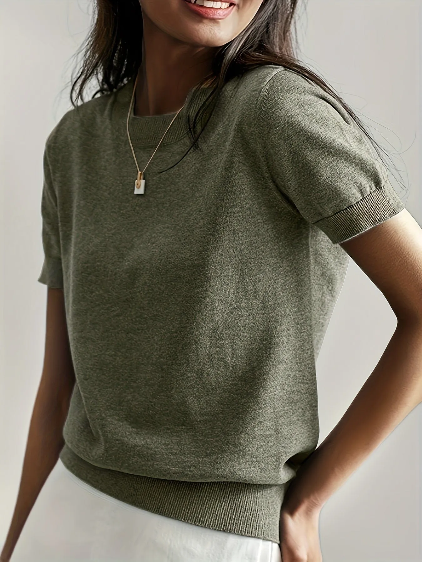 CLOUDTEK™ Knitted Short-Sleeve Sweater