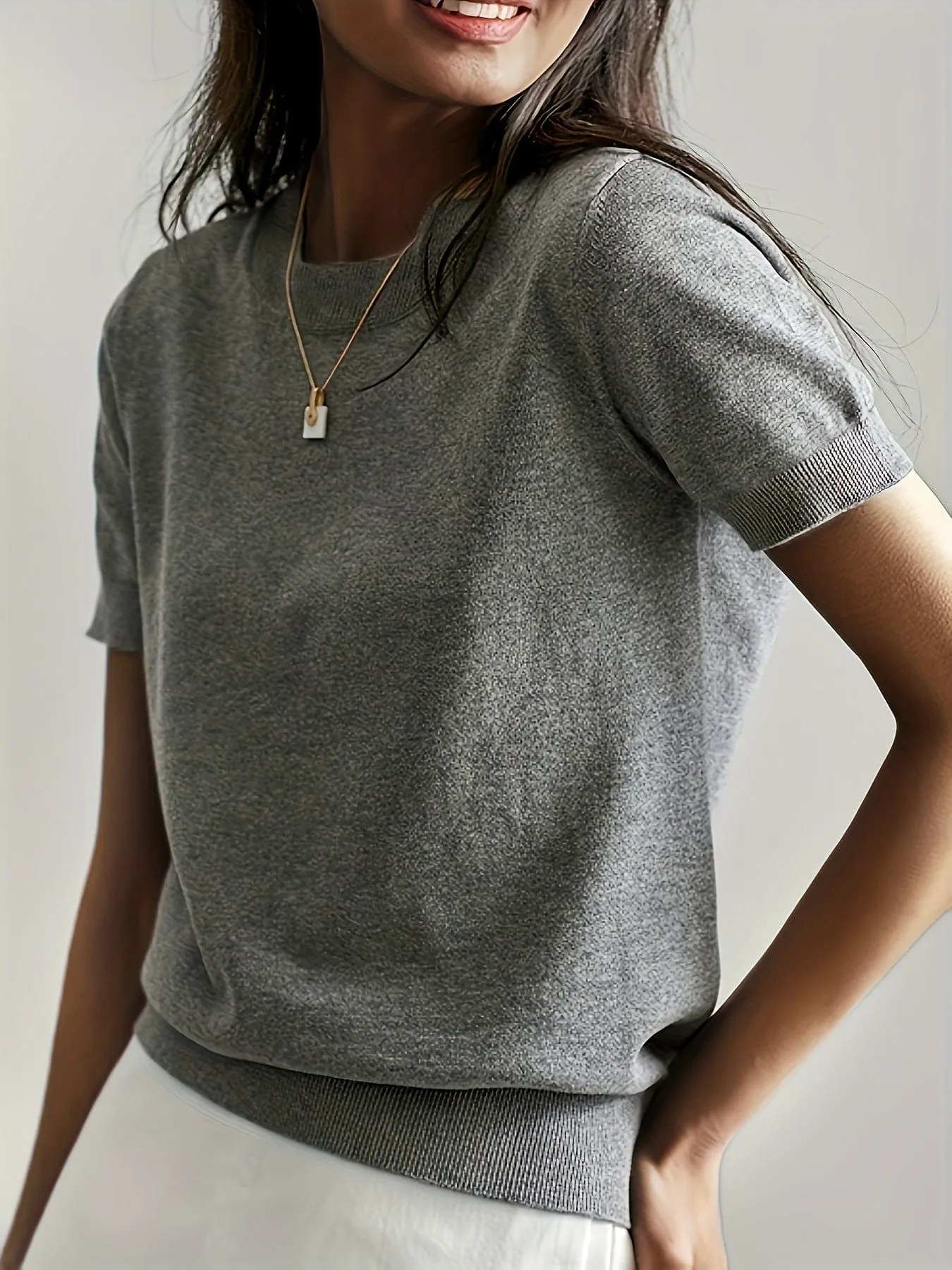 CLOUDTEK™ Knitted Short-Sleeve Sweater