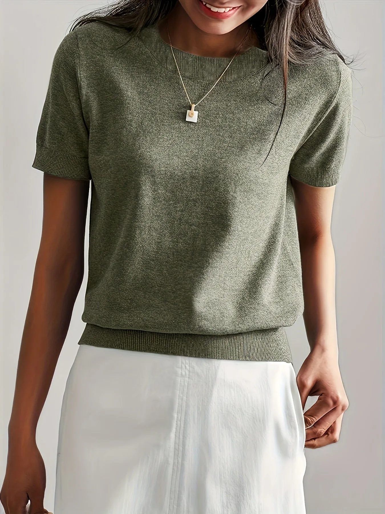 CLOUDTEK™ Knitted Short-Sleeve Sweater