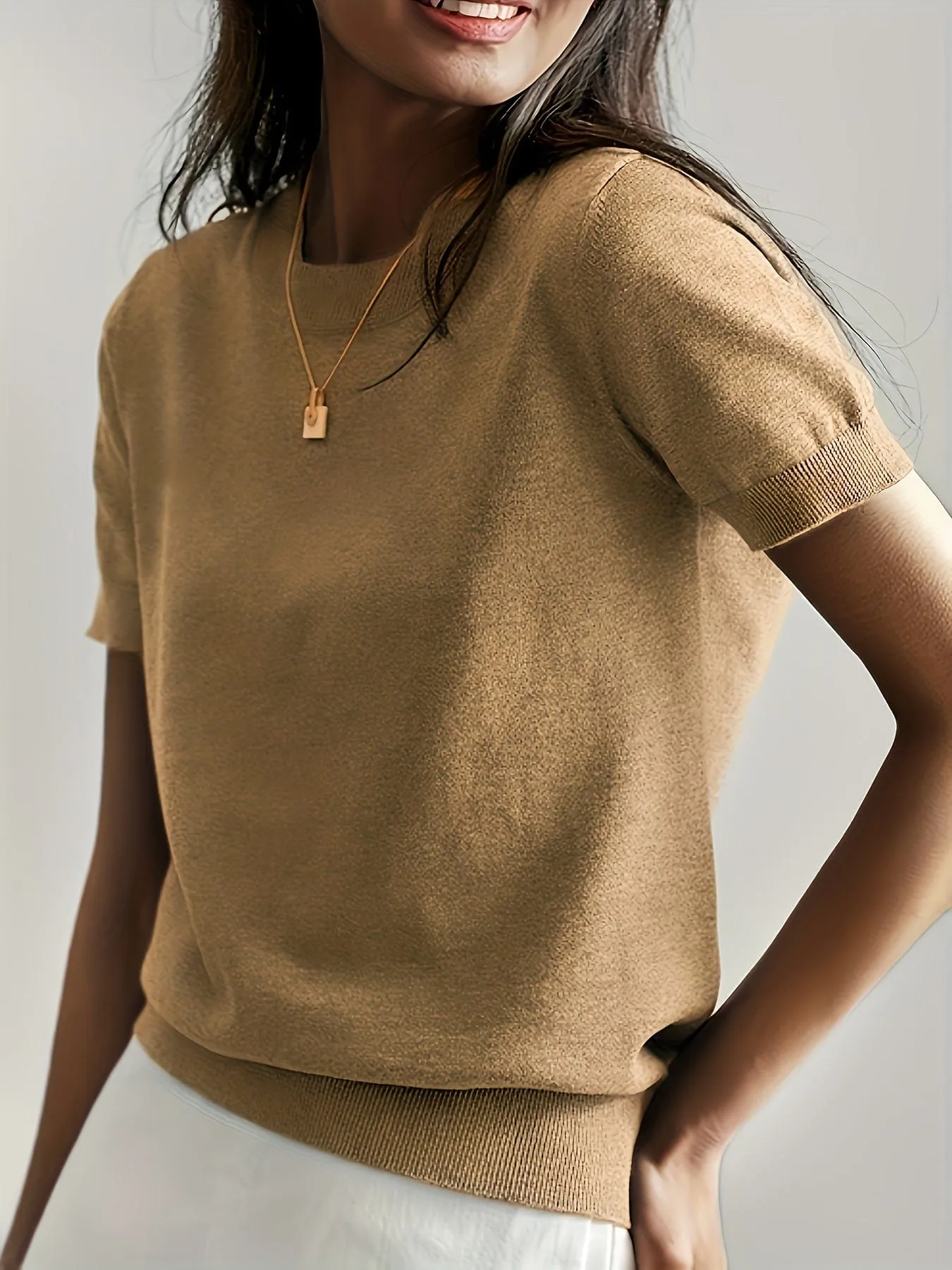 CLOUDTEK™ Knitted Short-Sleeve Sweater