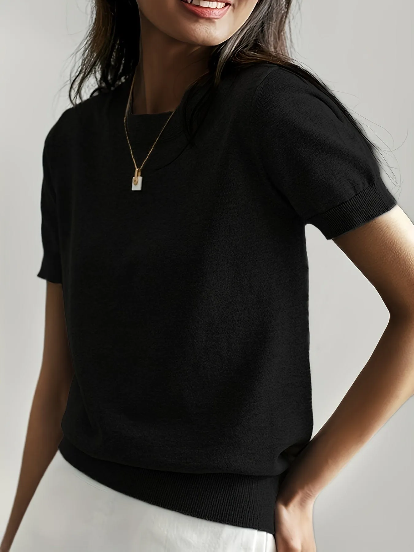 CLOUDTEK™ Knitted Short-Sleeve Sweater