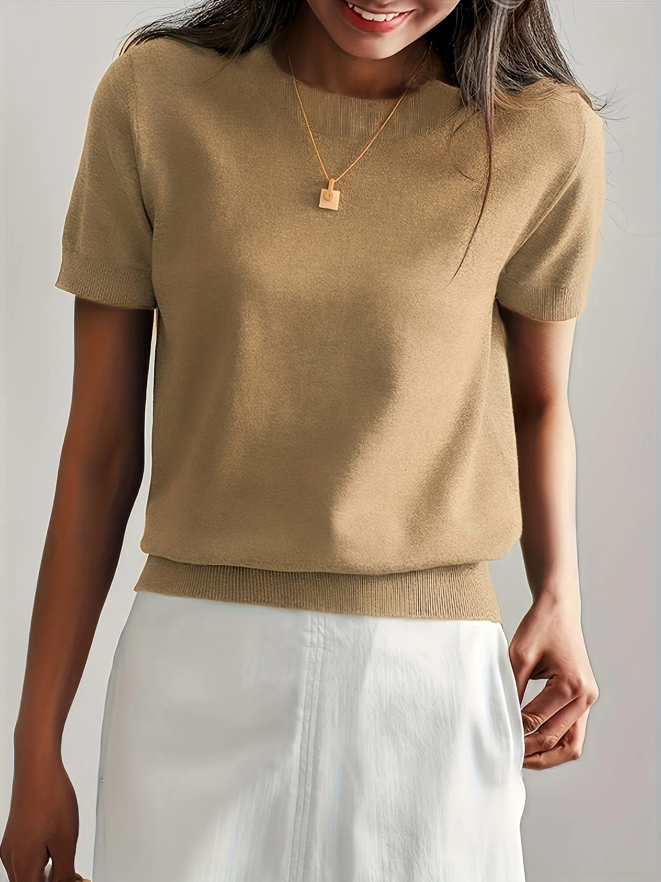 CLOUDTEK™ Knitted Short-Sleeve Sweater