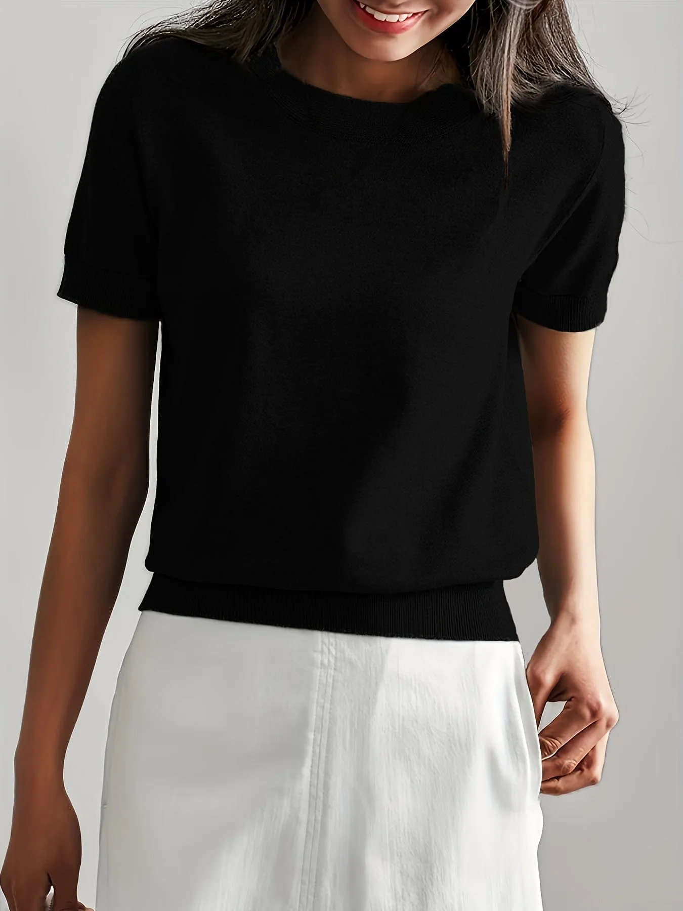 CLOUDTEK™ Knitted Short-Sleeve Sweater
