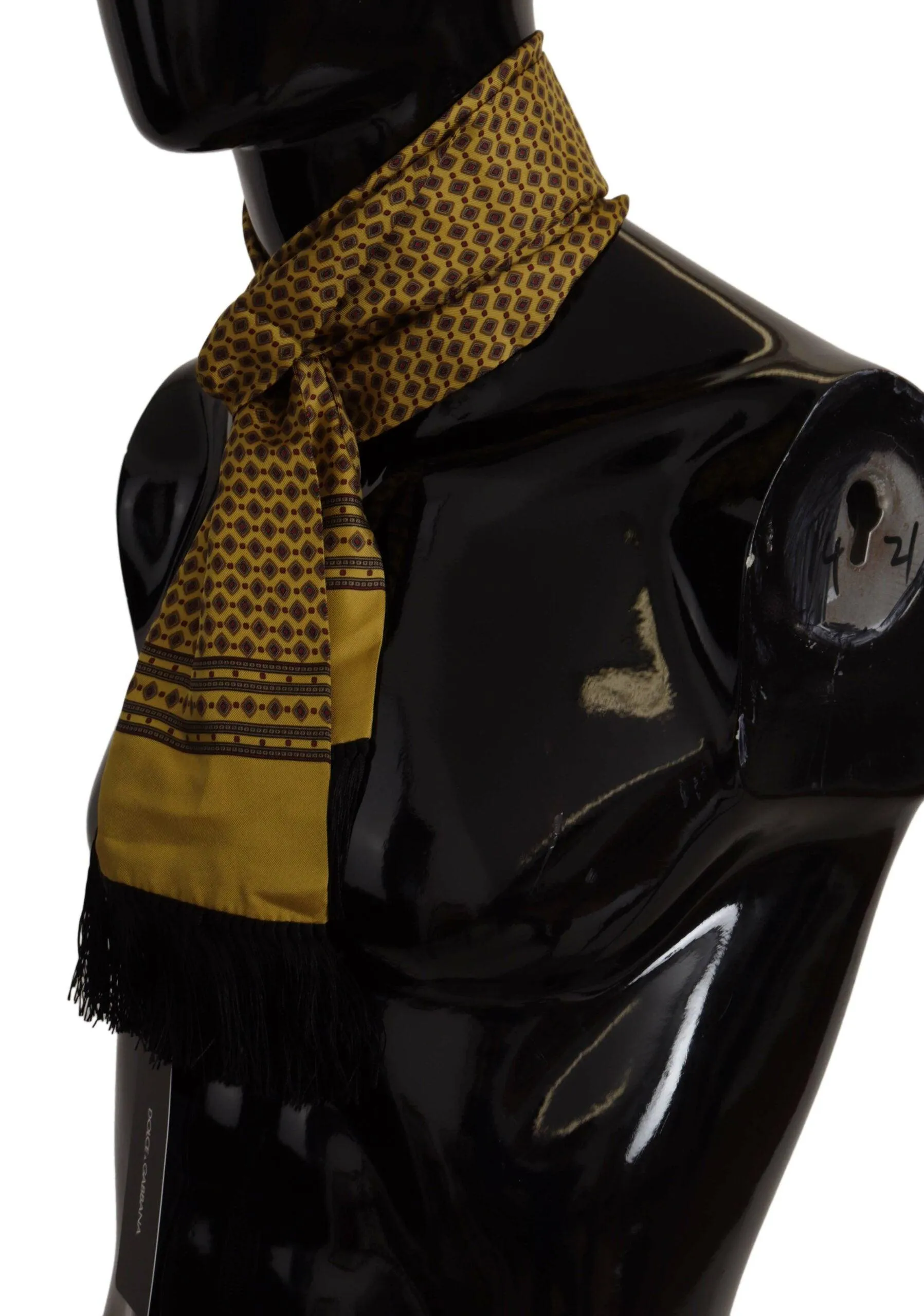 Dolce & Gabbana Elegant Yellow Silk Herre Scarf