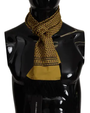 Dolce & Gabbana Elegant Yellow Silk Herre Scarf