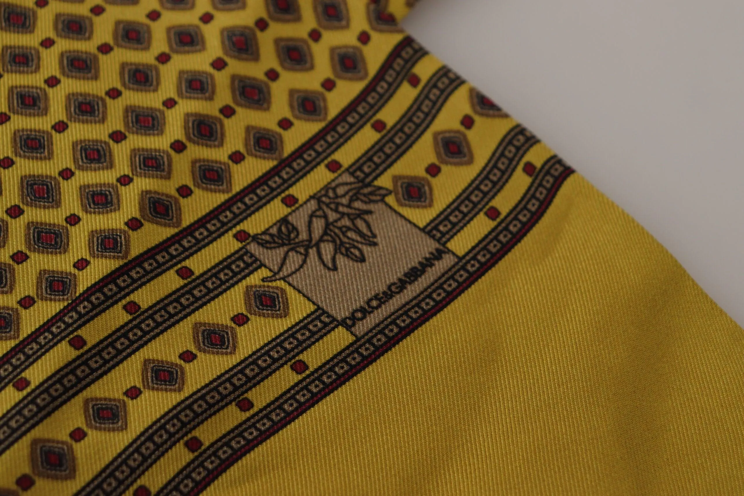 Dolce & Gabbana Elegant Yellow Silk Herre Scarf