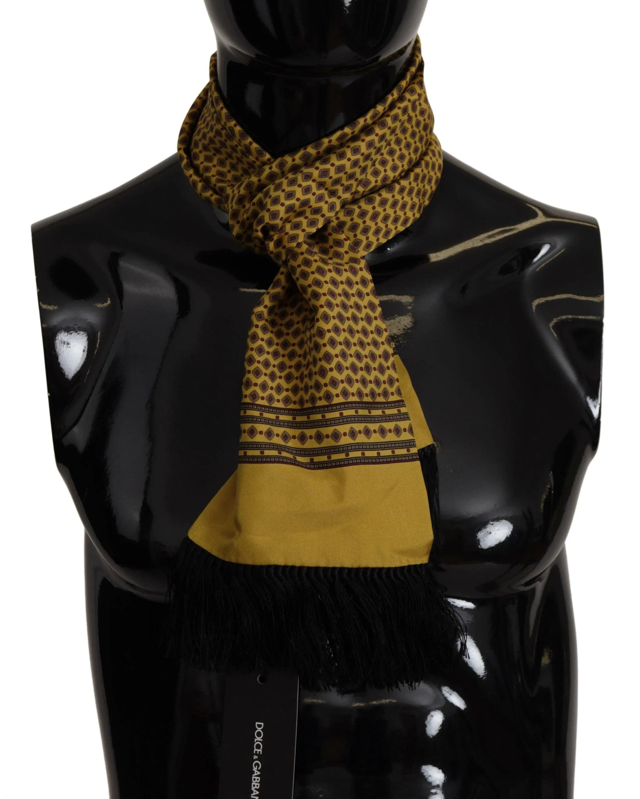 Dolce & Gabbana Elegant Yellow Silk Herre Scarf