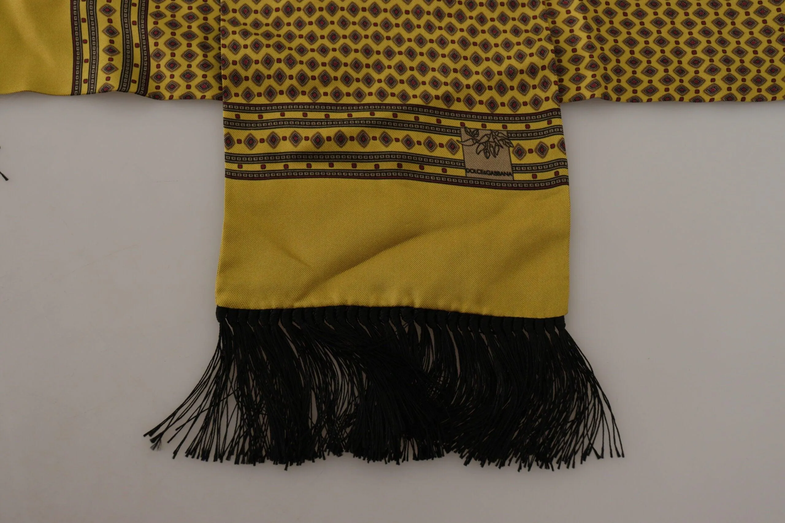 Dolce & Gabbana Elegant Yellow Silk Herre Scarf