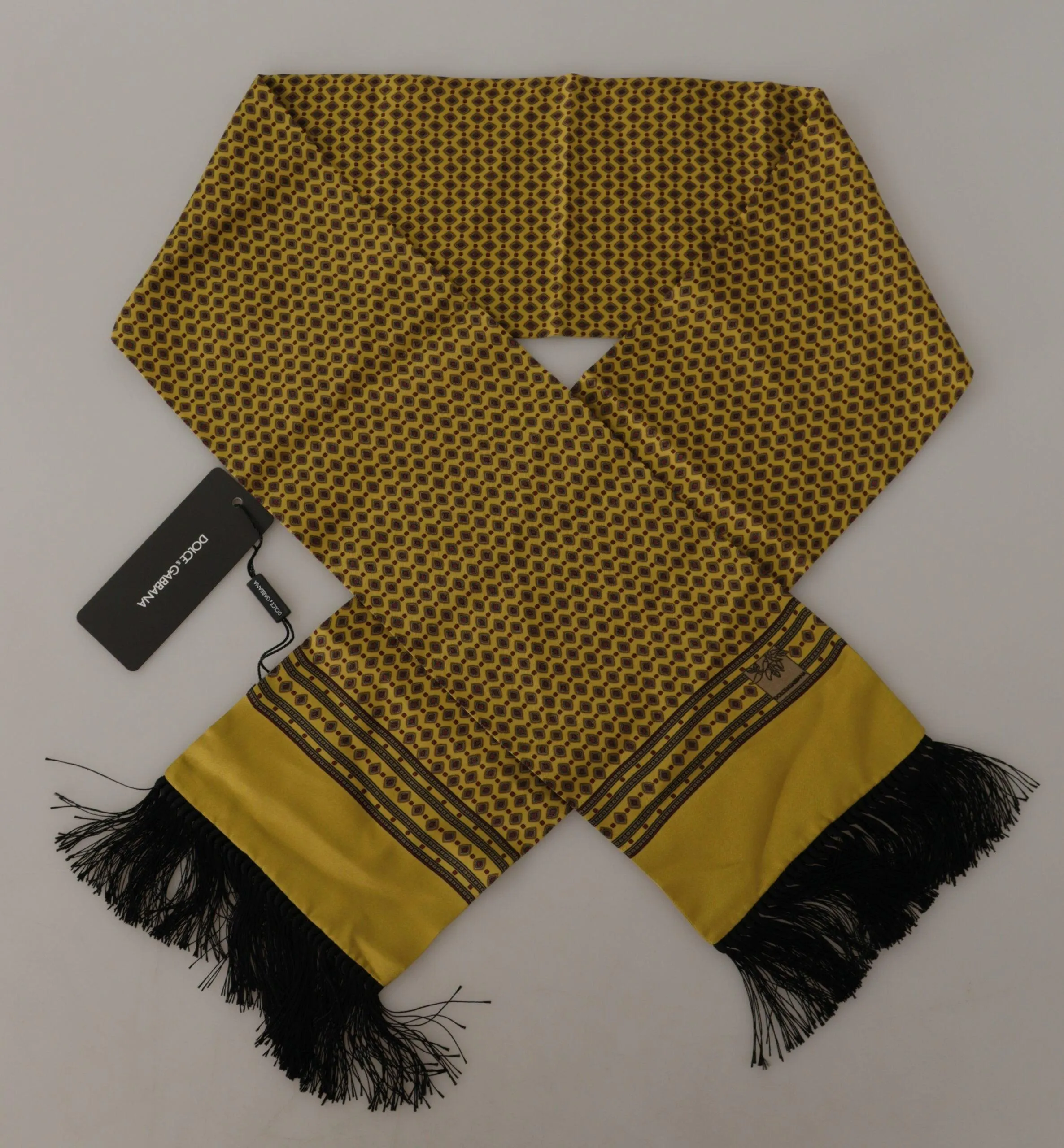 Dolce & Gabbana Elegant Yellow Silk Herre Scarf