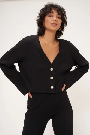Dylan Rib Button Front Cardi