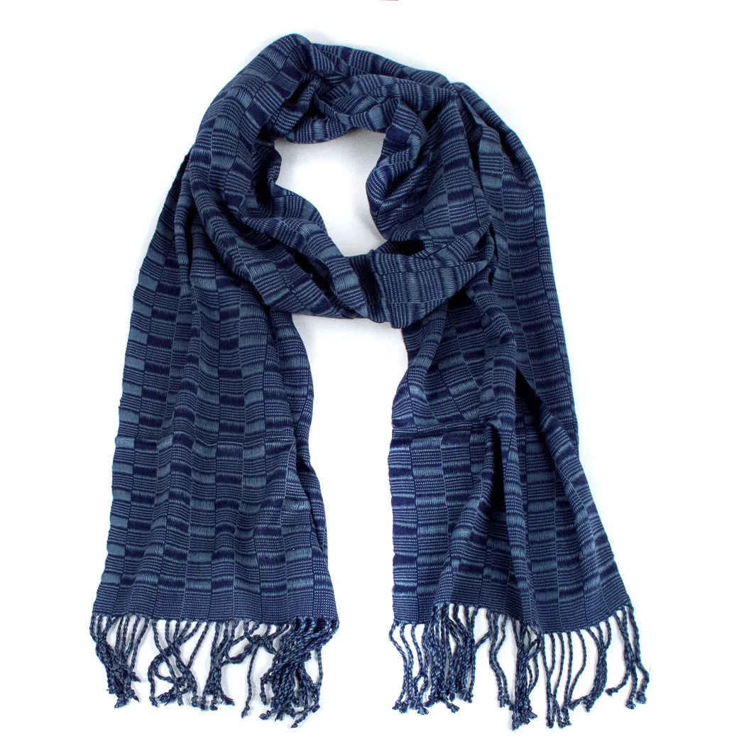 Elsa Scarf in Slate Blue & Navy