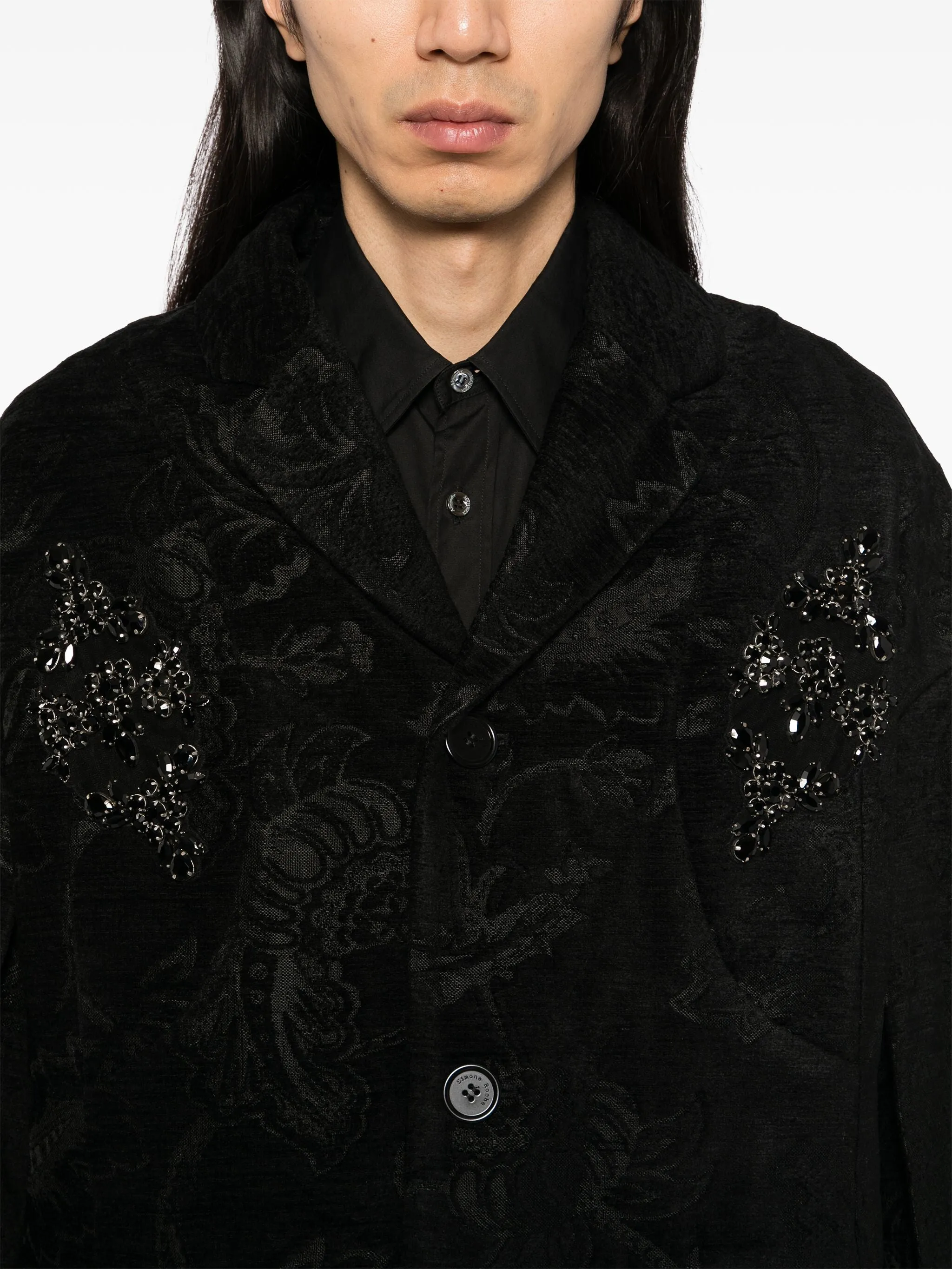 Embroidered Boxy Armour Jacket