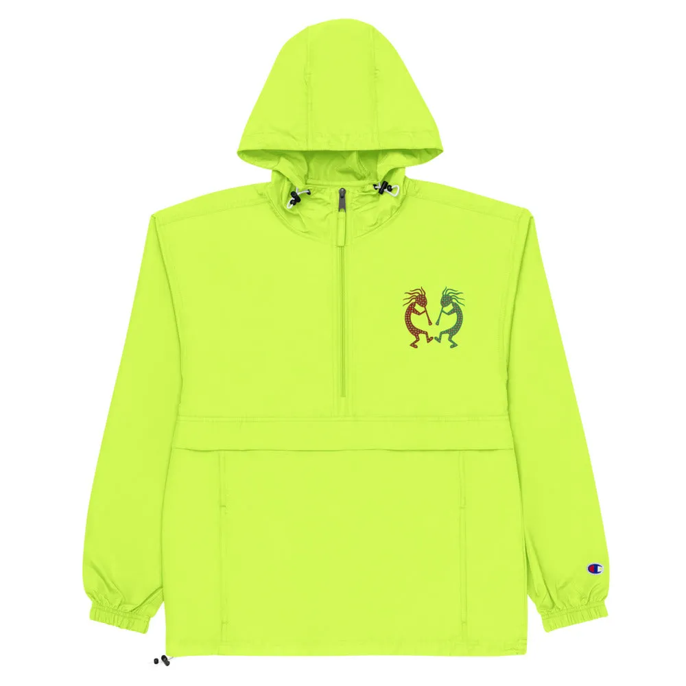 Embroidered Champion Packable Jacket Kokopelli Twins