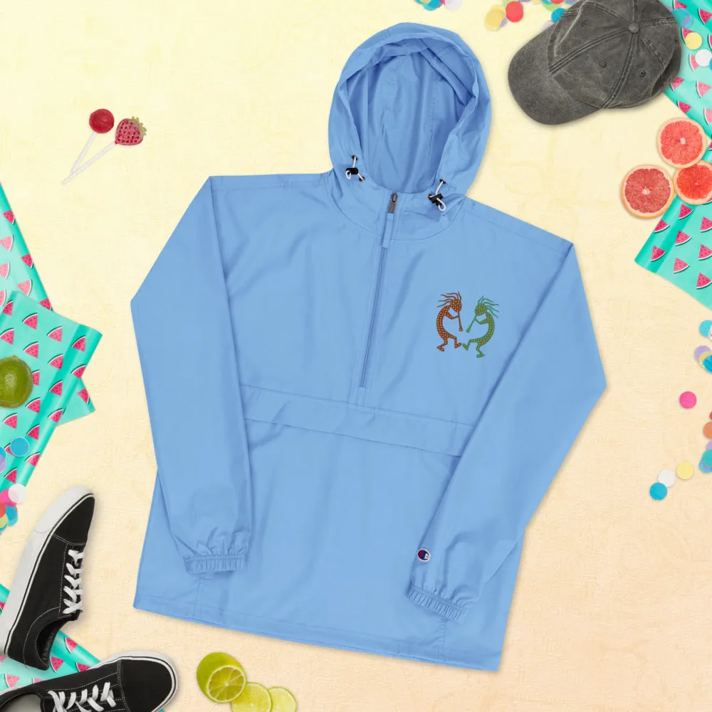 Embroidered Champion Packable Jacket Kokopelli Twins