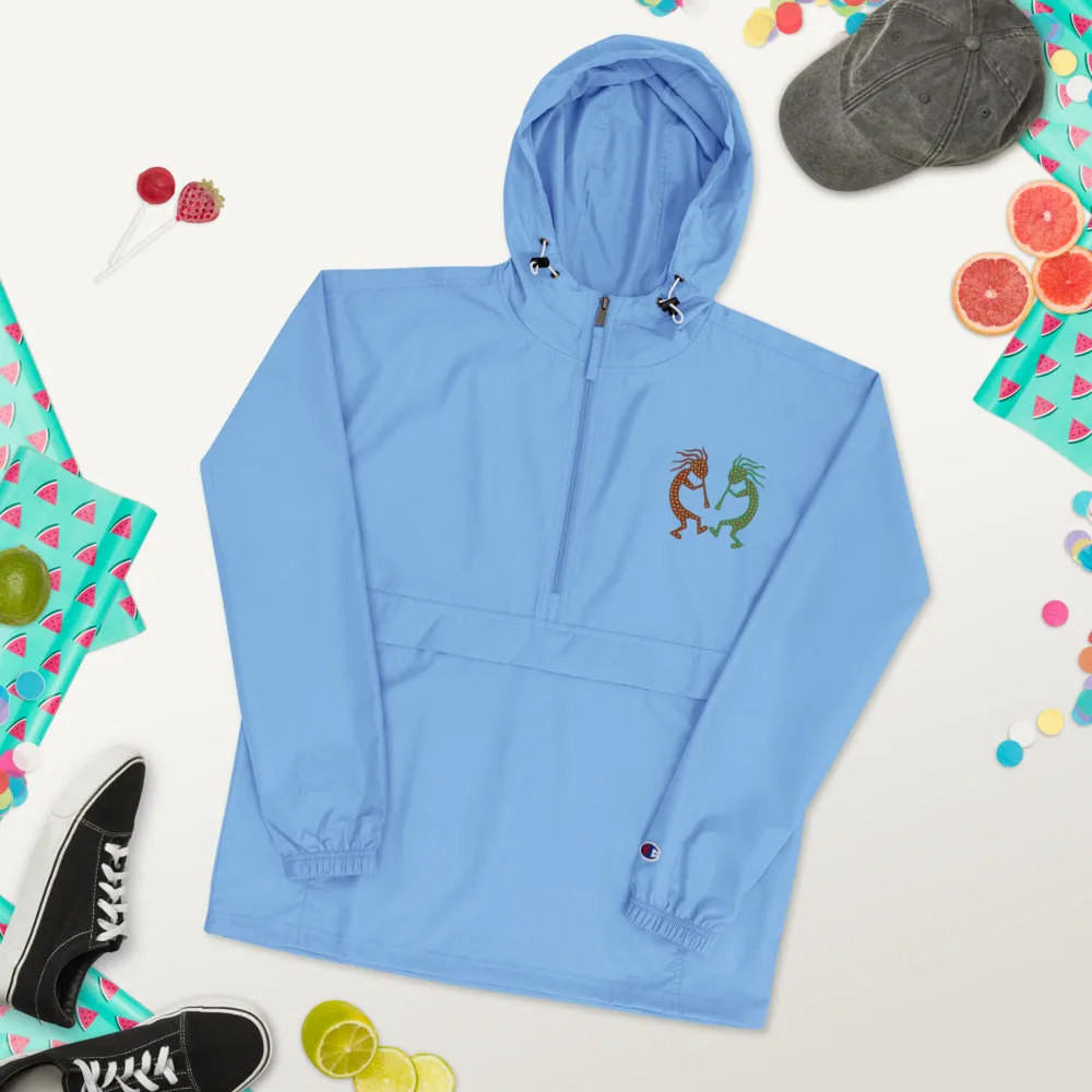 Embroidered Champion Packable Jacket Kokopelli Twins