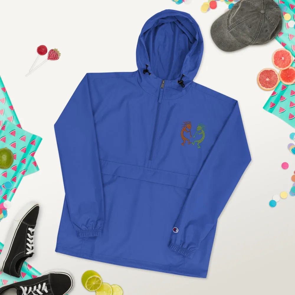 Embroidered Champion Packable Jacket Kokopelli Twins