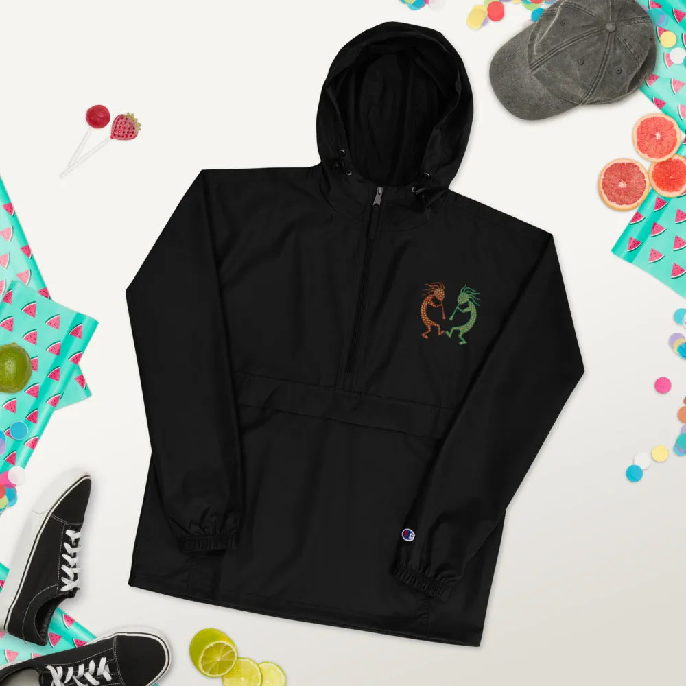 Embroidered Champion Packable Jacket Kokopelli Twins