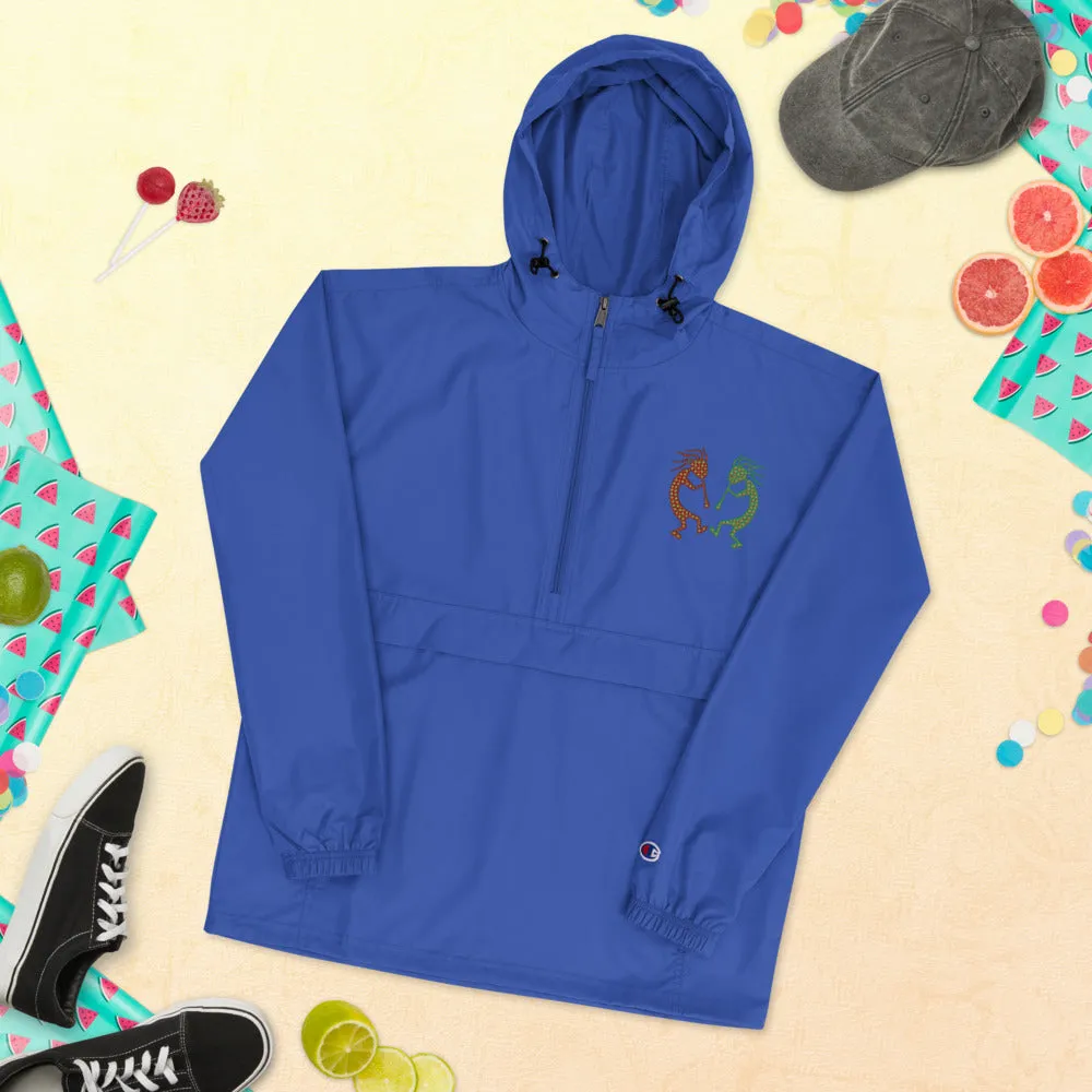 Embroidered Champion Packable Jacket Kokopelli Twins