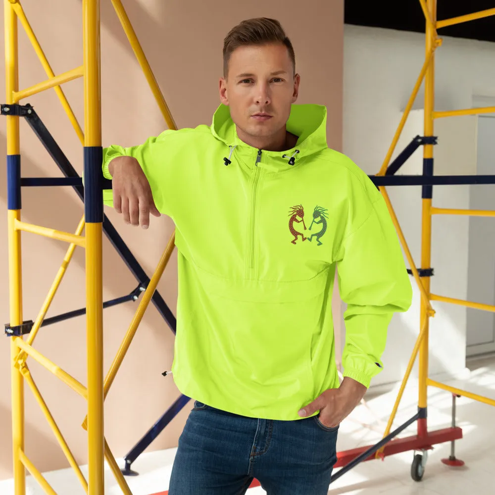 Embroidered Champion Packable Jacket Kokopelli Twins