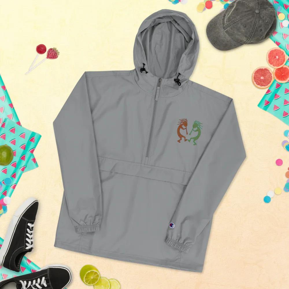 Embroidered Champion Packable Jacket Kokopelli Twins
