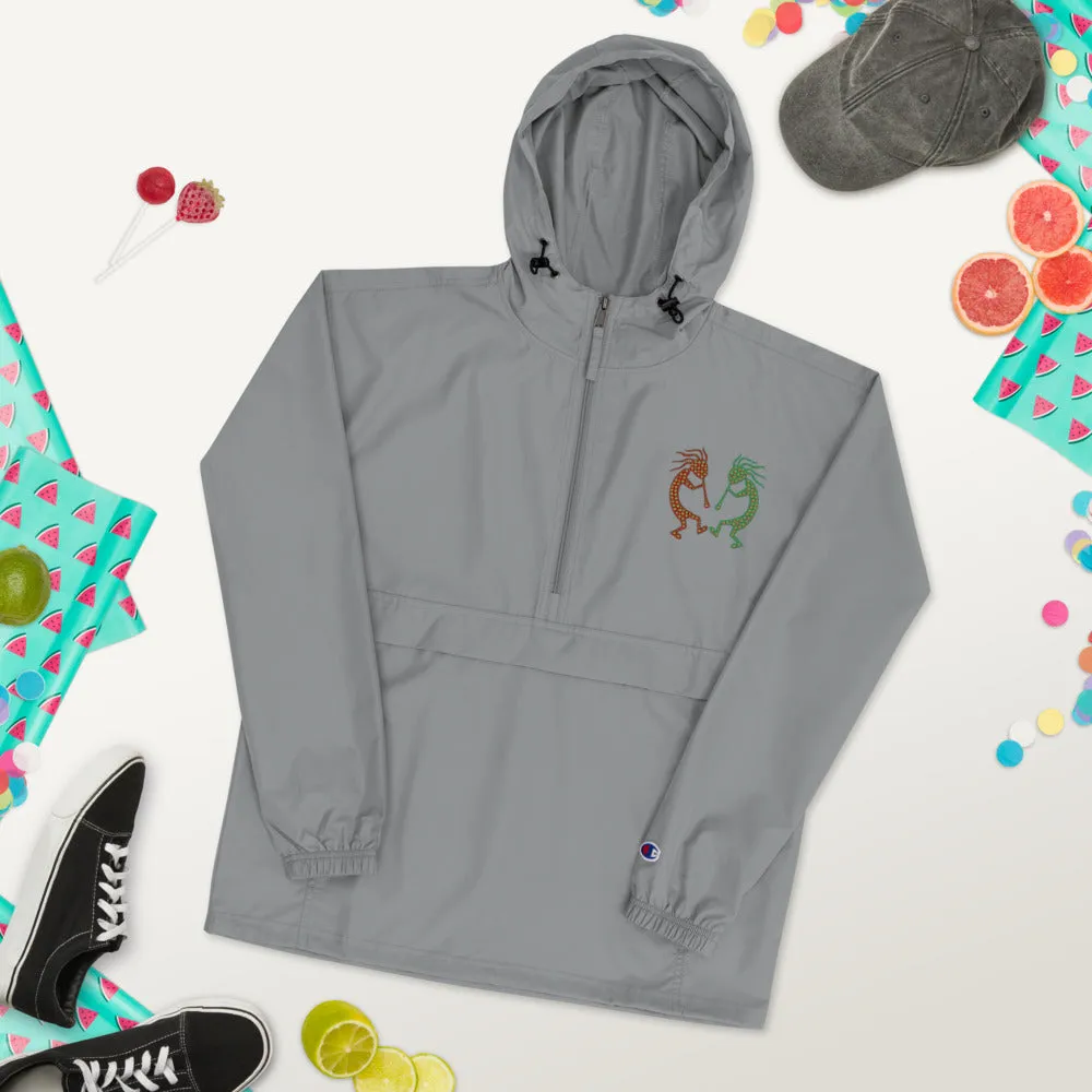 Embroidered Champion Packable Jacket Kokopelli Twins