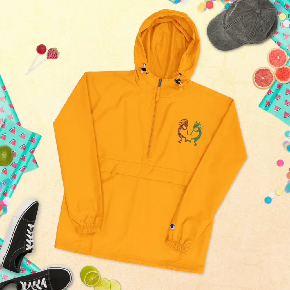 Embroidered Champion Packable Jacket Kokopelli Twins
