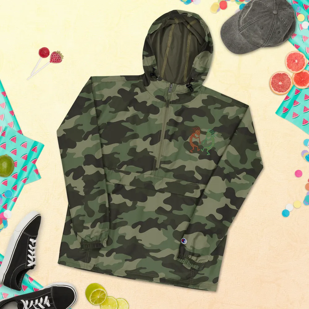 Embroidered Champion Packable Jacket Kokopelli Twins