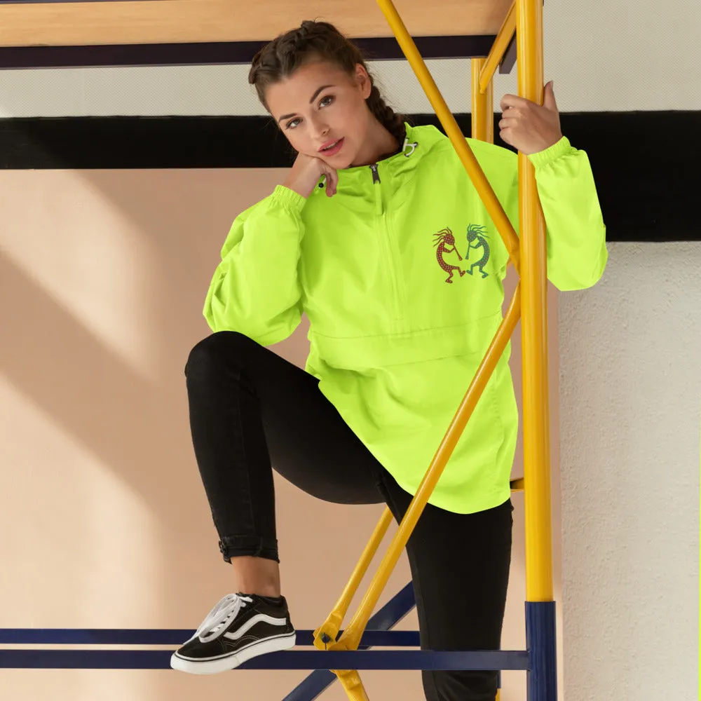 Embroidered Champion Packable Jacket Kokopelli Twins
