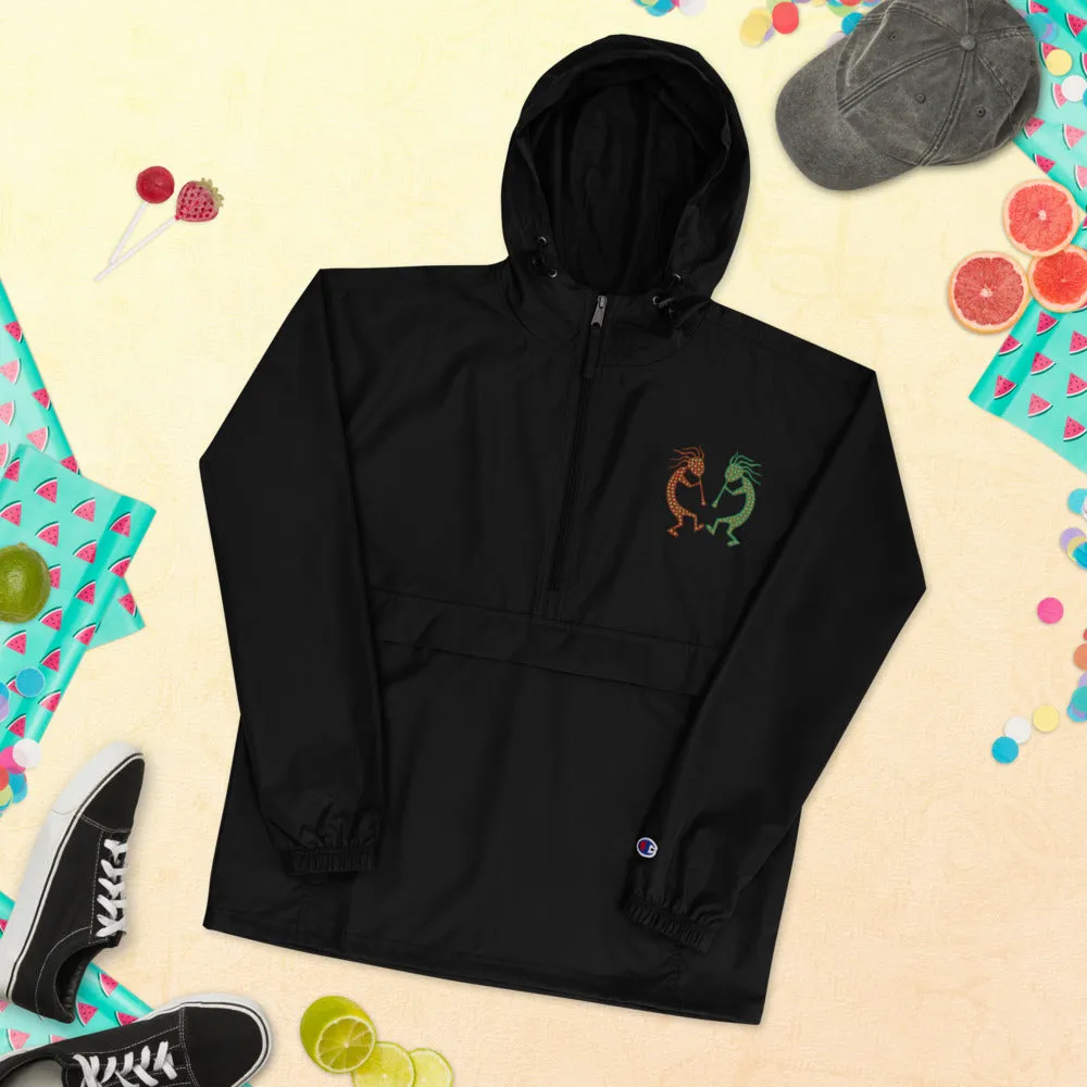 Embroidered Champion Packable Jacket Kokopelli Twins