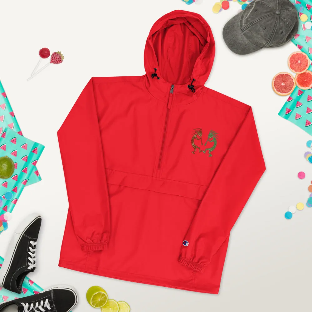 Embroidered Champion Packable Jacket Kokopelli Twins